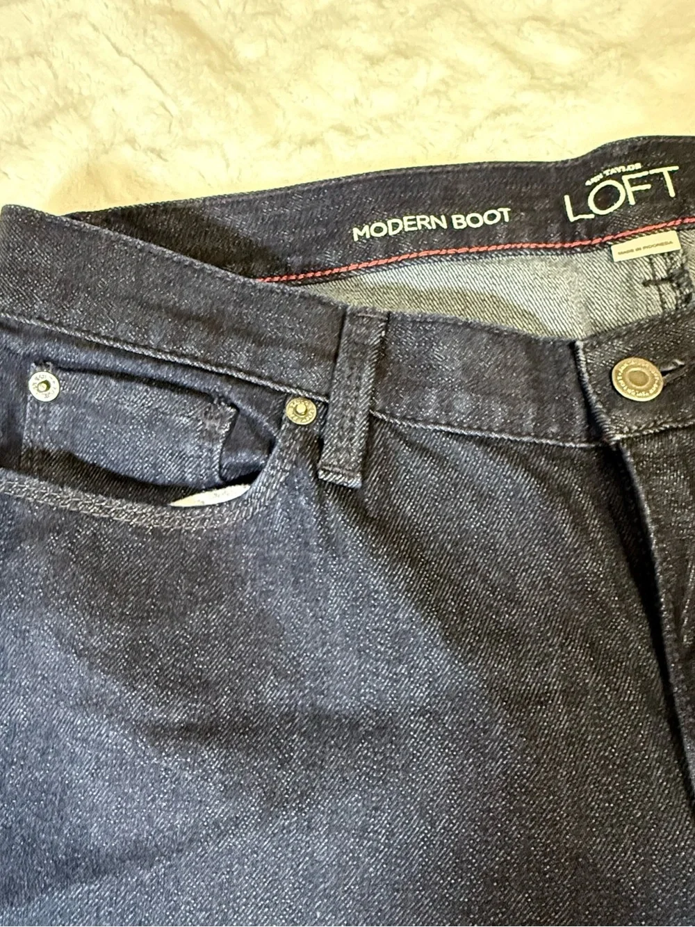LOFT Dark Wash Denim Women's Boot Cut Jeans - Size 12 - NWOT - Picture 11 of 14